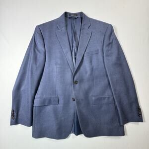 Lauren Ralph Lauren Men’s 42R Blue Wool Silk Sport Coat Blazer Made in Canada